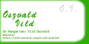 oszvald vild business card